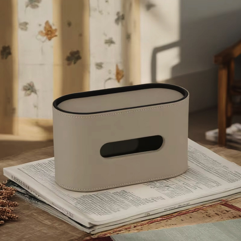 Oval tissue box-milk tea
