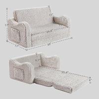 Directement de l'Usine de Matières Premières – Canapé Doux 2-en-1 Pliable et Convertible pour Enfants, Fauteuils et Canapés pour Tout-Petits