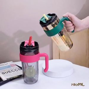 Nouvelle tasse en verre électroplaqué grande capacité 780 ml résistante aux hautes températures pour voiture et moto avec couvercle, idéale pour le café froid - Product Image 2
