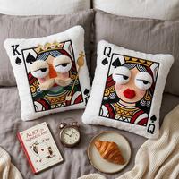 Coussin décoratif en peluche brodé pour la maison, coussin de canapé pour salon, coussin personnalisé avec logo, coussin décoratif Joker