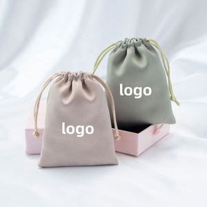 Sac de rangement en satin de soie avec logo personnalisé, sac cadeau en satin avec cordon de serrage, sac anti-poussière pour protéger les sacs à main et les chaussures - Product Image 2