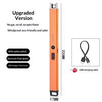 Briquet électrique en gros à arc coupe-vent sans flamme, rechargeable par USB pour bougies, barbecues et camping