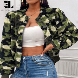 लार्सुर कस्टम फैक्ट्री faufoulage मुद्रित बमवर्षक जैकेट महिलाओं के लिए क्रॉप्ड बोक्सी शॉर्ट कैमियो जैकेट - Product Image 4