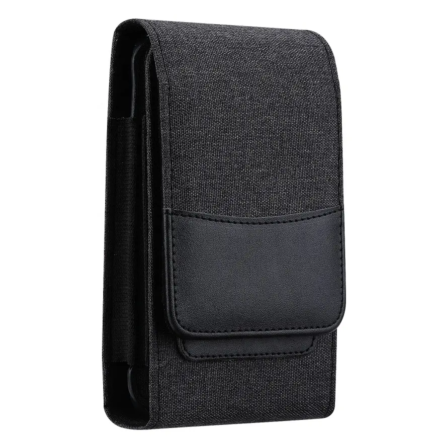 बहुक्रिया Qxford कपड़ा बेल्ट क्लिप चमड़े सेल कमर फोन थैली के लिए पुरुषों के साथ कार्ड स्लॉट डबल परत कमर बैग फोन मामले