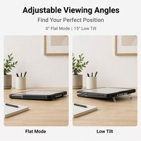 Étui rigide pour ordinateur portable avec béquille, housse semi-transparente pour ordinateur portable, étui de protection antichoc pour PC avec support pliable