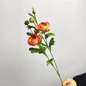 Ranúnculo Asiático de Seda Individual para Decoración de Bodas y Hogar, Venta al por Mayor de Fábrica, Precio al por Mayor, Flor Artificial, Muestra Gratuita, ODM - Product Image 4