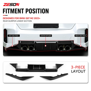 Diffuseur arrière en fibre de carbone sèche style R44 3 pièces pour BMW M2 G87 Coupé 2023+ - Product Image 5