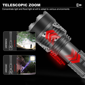 Asafee 8000LM xhp360 <span class=keywords><strong>zoom</strong></span> đèn pin hợp kim nhôm hiển thị điện 7 chế độ Loại-C Sạc đèn pin ánh sáng - Product Image 5