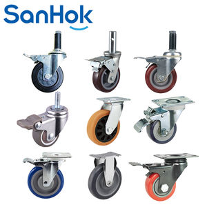 6-Zoll-grüne <span class=keywords><strong>PU</strong></span>-Vorbau-Lenkräder mit Platte für Trolley <span class=keywords><strong>Green</strong></span> <span class=keywords><strong>Color</strong></span> Wheel Casters - Product Image 1