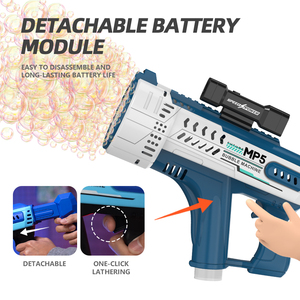 Machine à bulles MP5 à <span class=keywords><strong>57</strong></span> trous, automatique, électrique, absorbe l'eau, souffleur rapide pour enfants, cadeau, fête en plein air - Product Image 3
