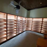 Kuangxing Großer Zigarrenschrank mit Doppelglas-Schiebetüren, LED-Beleuchtung und Holz-Display für Luxus-Zigarren