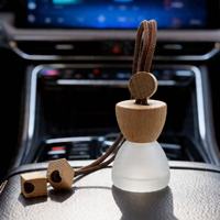 Bouteille diffuseur de parfum suspendue personnalisée de 6 ml, vide, dégradé marron mat, avec bouchon en bois