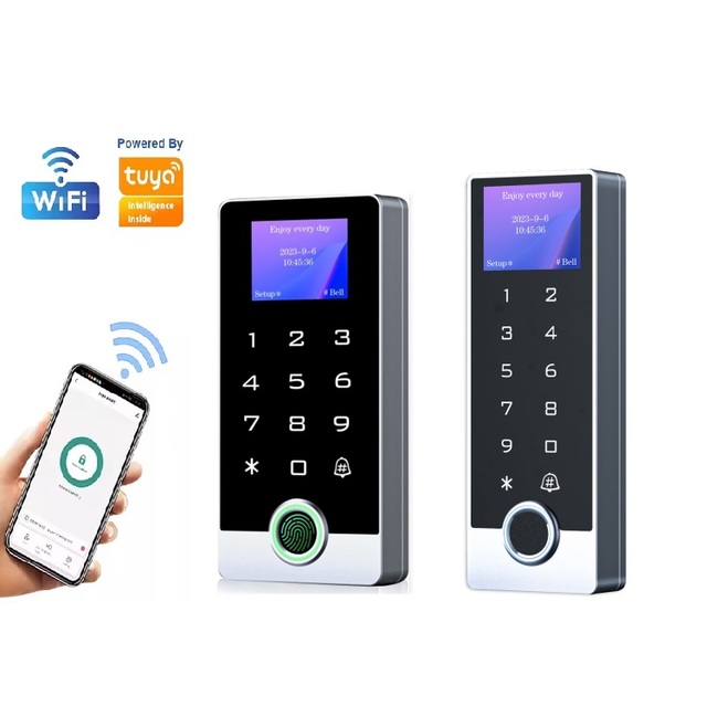 Metal IP68 Waterproof Tuya App RFID Wifi Biometric Fingerprint Touch Keyboard 125Khz/13.56Mhz Access Control Keypad