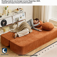 Canapé Zenmoon à deux places en forme de S, recouvert d'éponge, scellé sous vide ; Pièce moderne minimaliste, tendance sur internet ; Pliable