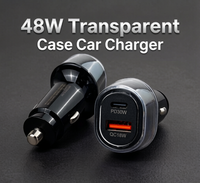Adaptateur de voiture double port PD PPS 30W pour le dernier iPhone avec lumière LED, chargeur de voiture USB C 30W à charge super rapide
