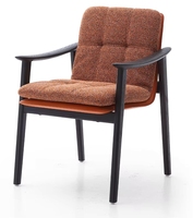 Chaise de salle à manger moderne et confortable VL avec accoudoirs, rembourrée, en bois, pour hôtel, restaurant, salon et loisirs
