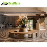 Ensemble de table moderne en bois massif avec motifs floraux ronds pour café, restaurant, hôtel, chambre à coucher ou café, style panneau