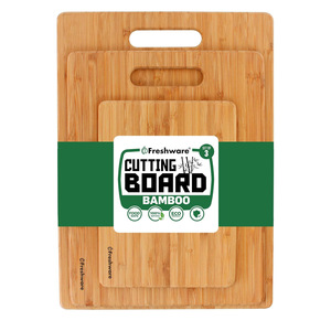 Freshware Bamboo Cutting Board <b>Set</b> Of 3 Rectangle Chopping Blocks For Kitchen Use - Product Image 1