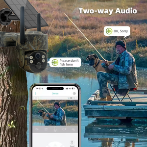 迷彩丛林 LTE 太阳能摄像头电池 AOV 24 小时工作无线户外 IP65 4G WIFI 闭路电视摄像头 SIM 卡太阳能摄像头 - Product Image 2