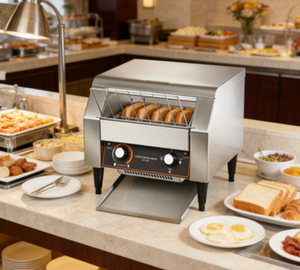 <span class=keywords><strong>Grille</strong></span>-<span class=keywords><strong>pain</strong></span> à bande transporteuse électrique commercial robuste 1340W 220V pour restaurants et boulangeries - Product Image 5