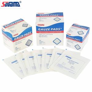 Grosir kapas kasa steril kompres medis 4 "x 4"-8ply 13 15 17 benang kasa bedah