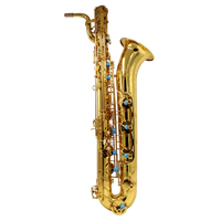 Professional Brass Head Baritone Saxophone - Gold Lacquered Body EB Model