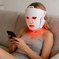 Masque facial professionnel à photons en silicone souple, couvrant tout le visage et le menton, pour le rajeunissement de la peau, anti-rides, appareil de beauté SPA à domicile