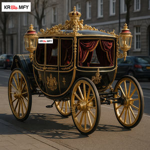 Mural Escultórico de Doble Fila, Dorado, de Lujo, con Carruaje de Caballos para Boda Real, Eléctrico, de Fabricante - Product Image 2