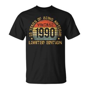 T-shirt vintage del 1990 per il 35° compleanno, edizione limitata, per adulti, unisex - Product Image 1