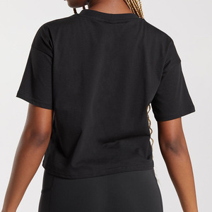 Haut court personnalisé surdimensionné blanc Gym Crop hauts T-Shirts femmes été Offre Spéciale femmes <span class=keywords><strong>Tee</strong></span> femmes solides T-Shirts courts - Product Image 5