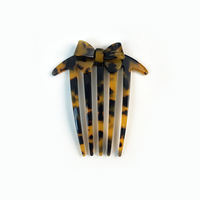 Peigne à cheveux en acétate nacré motif nœud papillon, peigne latéral à dents larges en écaille de tortue ivoire, peigne français décoratif poli