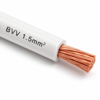 Fil électrique en cuivre BV BVR BVV 1mm² 1,5mm² Câble de construction isolé PVC 450/750V Vente en gros