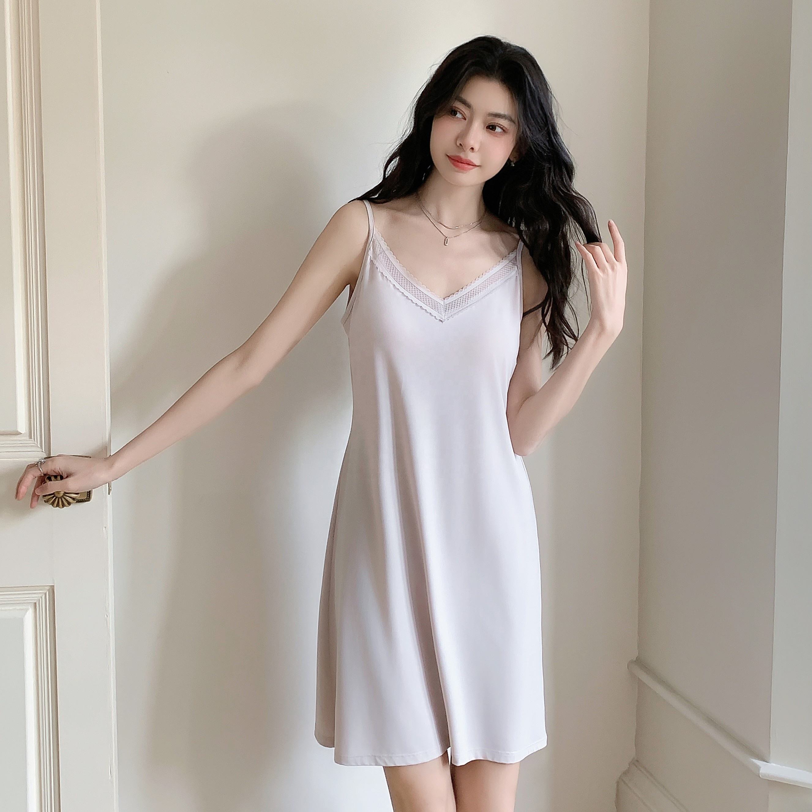 Spaghetti Strap Nightgown Women's Long Nylon Nightgowns Shop