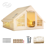 Kawagebo Kamp (KK) 10' X 7' Gonflable 6.3 ㎡   Tente de glamping pour 3-4 personnes en tissu Oxford, tente de camping