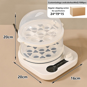 เครื่องนึ่งไข่ไฟฟ้าอัตโนมัติสองชั้น 600 วัตต์ สำหรับใช้ในครัวเรือน นึ่งได้พร้อมกัน 1-14 ฟอง ควบคุมอุณหภูมิได้ รับประกัน 1 ปี - Product Image 3