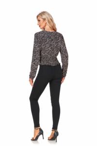 100% rayonne imprimé manches longues chemisier haut mode femme - Product Image 5