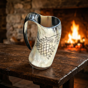 Jarra de Cerveza Estilo Vikingo Americano, Reutilizable, Ecológica, Apta para Lavavajillas, Ligera, Hecha a Mano, Diseño Duradero, Tapa de Bambú, de Vidrio - Product Image 1