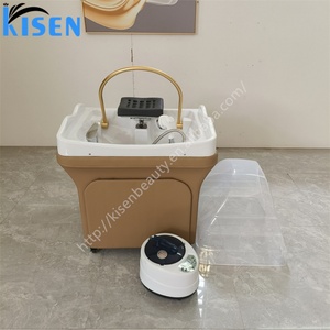 KISEN Fauteuil de lavage pour salon de coiffure avec circulation d'eau, pour soins capillaires aquatiques, spa capillaire et massage thaïlandais, avec cuve de lavage et bac à shampoing - Product Image 1