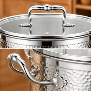 Set di Pentole in Acciaio Inox 4 Pezzi, Pentole e Padelle Classiche con Coperchi in Vetro Temperato, Compatibili con l'Induzione - Product Image 4