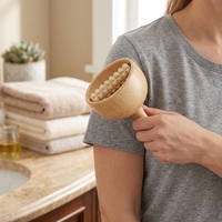 Rouleau de massage en bois de hêtre 100% naturel, outil de thérapie personnalisé avec logo pour la relaxation musculaire, masseur spa portatif écologique