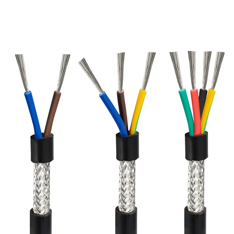 Custom cable 20 AWG 4-core multi-core shielded motor silicone tinned copper wire