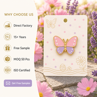 Broche Papillon Rose 3D en Émail Souple, Ailes Violettes Lavande, Bijoux de Printemps, Épingles en Métal, Vente en Gros, Épingles de Revers, Badges Personnalisés