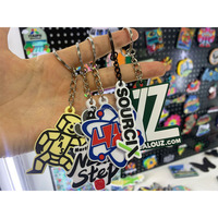 Gantungan Kunci Karet Bentuk Kustom 2D dan 3D, Carabiner PVC Lunak untuk Barang Promosi