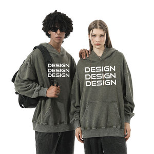 Wholesale New Trendy Custom-logo 100% Cotton Acid-washed Distressed Washed Solid Winter Hip Hop Breathable Windproof Pocket - Product Image 3