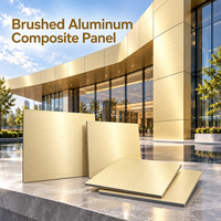 Panneau composite en aluminium brossé 3 mm 1220x2440 mm en argent pour revêtement de comptoir de vente au détail