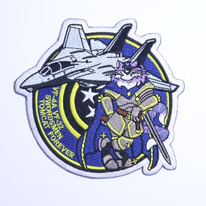 Distintivi Ricamati Personalizzati per Abbigliamento di Squadre Tattiche, Patch TOMCAT Distintivo per Spalla Giacca Squadroni di Caccia USA - Product Image 1