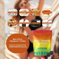 HDK OEM ODM Gommes bronzantes quotidiennes enrichies en Vitamine C, véganes, sans sucre, pour un éclat de peau, amplificateur de bronzage, supplément de beauté bronzant sans soleil sûr