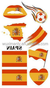 Pegatinas Impermeables de la <span class=keywords><strong>Bandera</strong></span> de <span class=keywords><strong>España</strong></span> 2026 para Decoración Festiva, Pegatinas de Tatuaje - Product Image 4