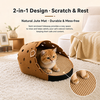 Lit-griffoir pour chat en forme de pantoufle détachable, durable, en feutre de jute, respirant, pour chats d'intérieur