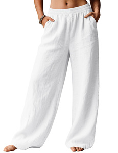 <span class=keywords><strong>Pantaloni</strong></span> Estivi da <span class=keywords><strong>Donna</strong></span> a <span class=keywords><strong>Vita</strong></span> Media, Gamba Larga, Traspiranti, Comodi, <span class=keywords><strong>con</strong></span> <span class=keywords><strong>Elastico</strong></span> <span class=keywords><strong>in</strong></span> <span class=keywords><strong>Vita</strong></span>, Tasche e Dettagli a Contrasto, Ideali per Vacanze - Product Image 6